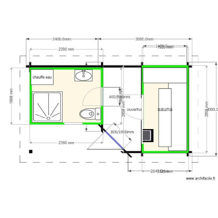 derko sauna  1 pan . Plan de 0 pièce et 0 m2