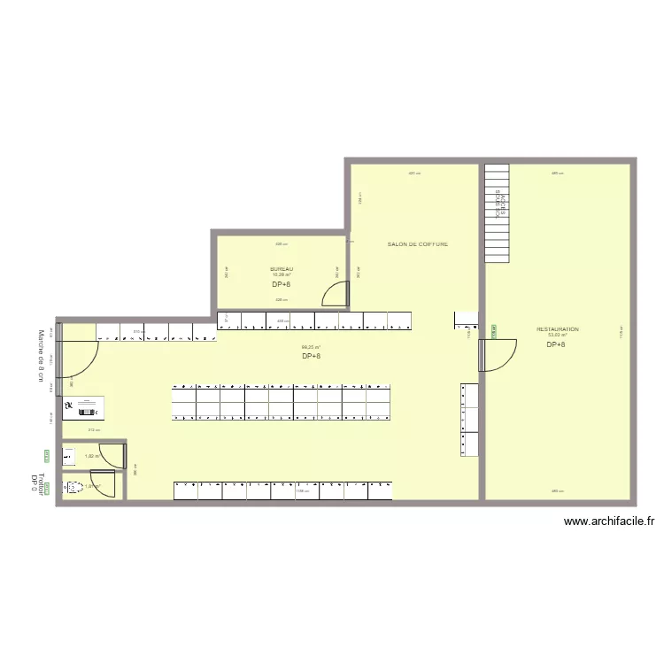 TAKY MARKET AVANT TRAVAUX. Plan de 