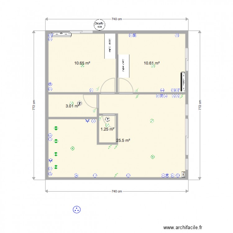 F3 cote garage ELECT F. Plan de 0 pièce et 0 m2