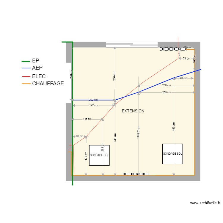 VALENCIN ANDREOLETTI. Plan de 1 pièce et 34 m2