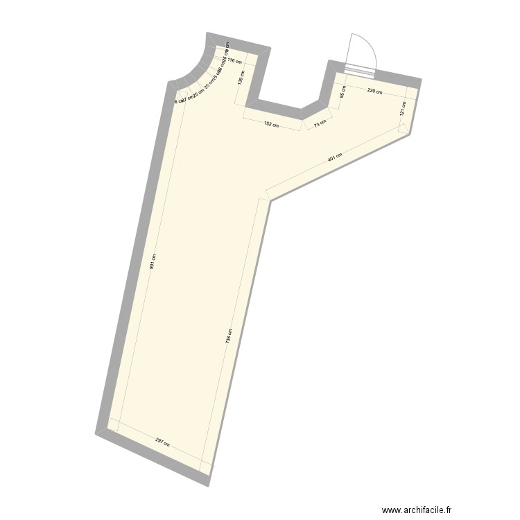 Lamarck - Plan Cours RDC. Plan de 1 pièce et 36 m2
