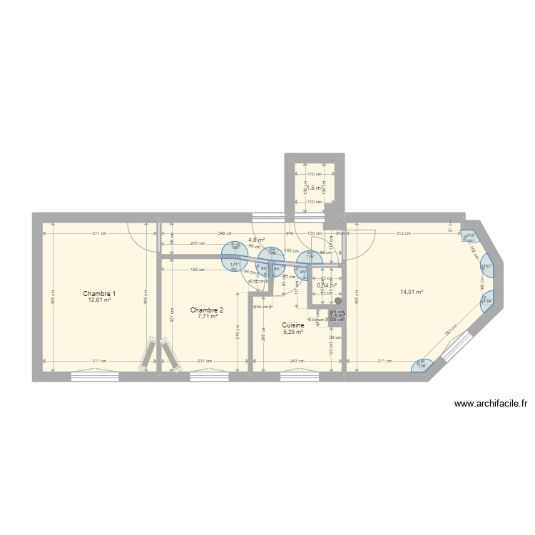 1 SA - plan initial 2. Plan de 0 pièce et 0 m2