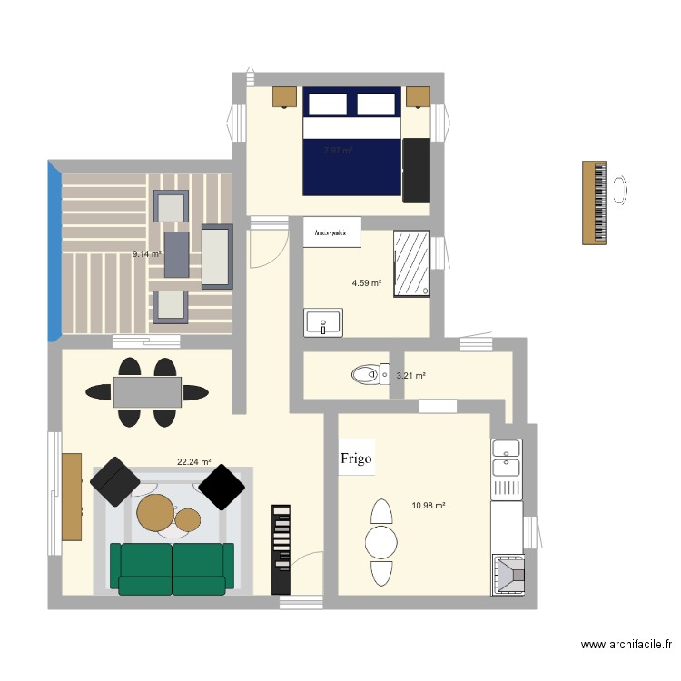 plan 1 appart. Plan de 0 pièce et 0 m2