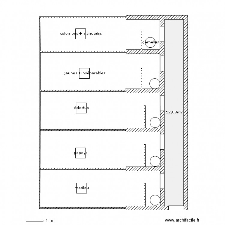 volière. Plan de 0 pièce et 0 m2