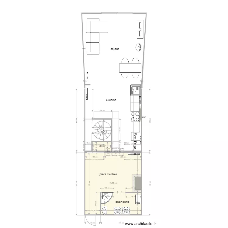 REZ DE CHAUSSEE LENS mars 2021. Plan de 