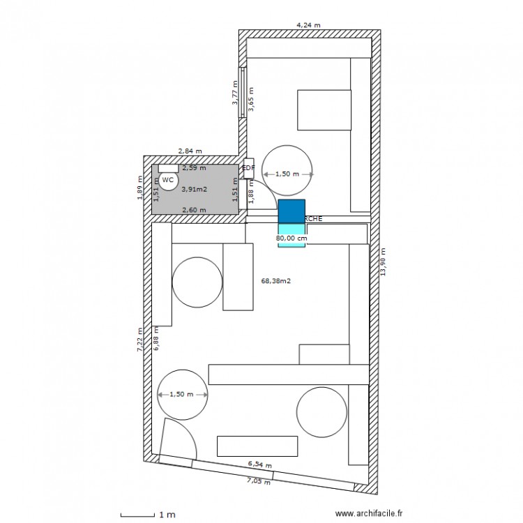 PROJET INITIAL. Plan de 0 pièce et 0 m2