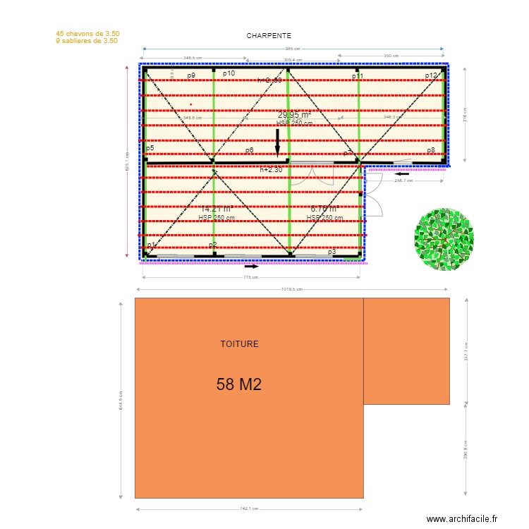 denis patou2. Plan de 3 pièces et 51 m2