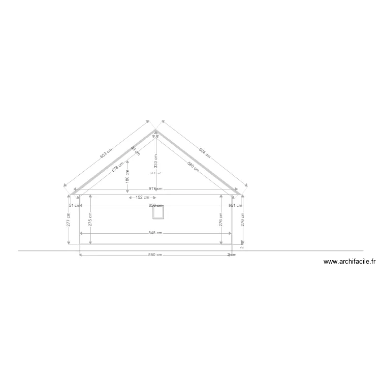 calcul combles. Plan de 