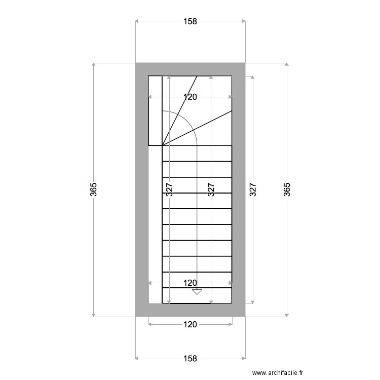 escalier. Plan de 0 pièce et 0 m2