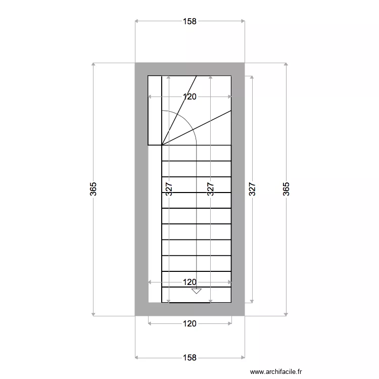 escalier. Plan de 