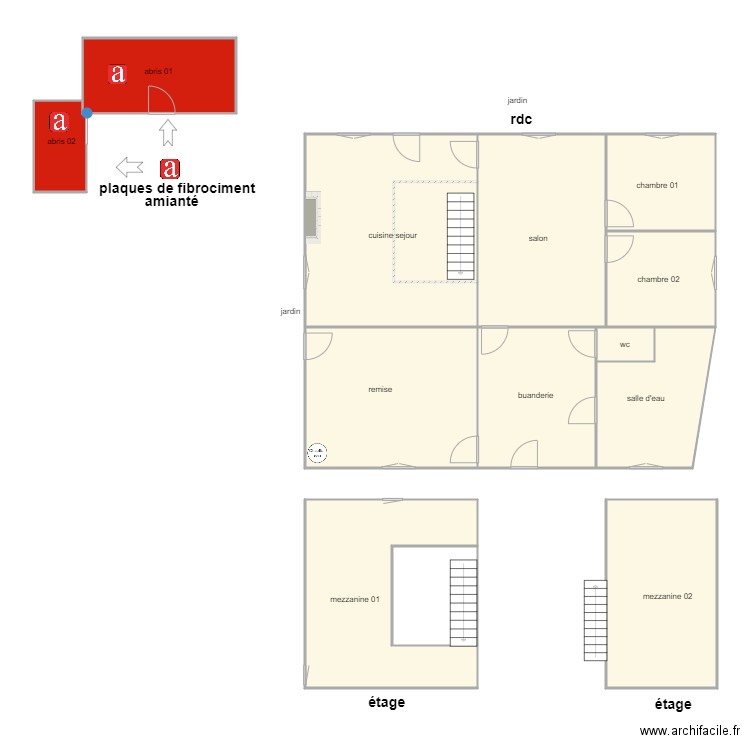 guilbaud am. Plan de 14 pièces et 181 m2