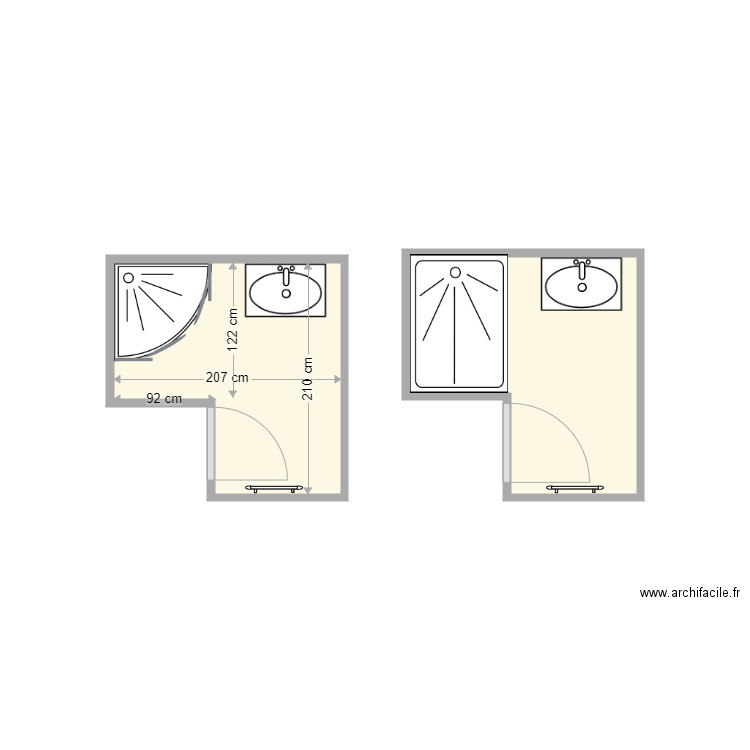 Froc. Plan de 2 pièces et 7 m2