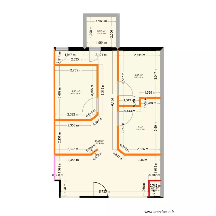 projet maison. Plan de 6  et 66 m²