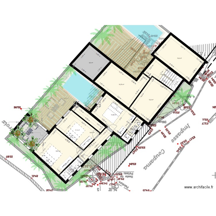 TERRE SAINTE 3. Plan de 20 pièces et 341 m2