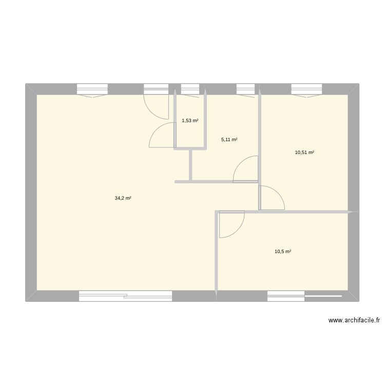 Plan maison actuelle . Plan de 5 pièces et 62 m2