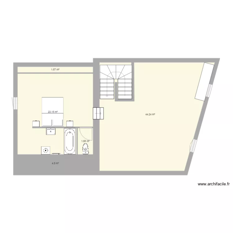 Plan RL 2&egrave;me &eacute;tage. Plan de 