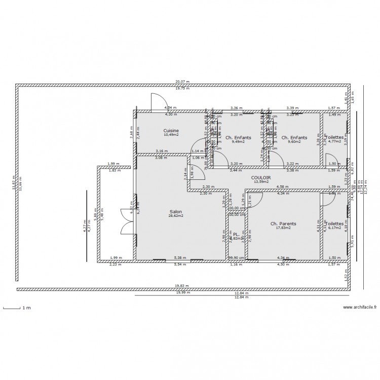 Maison de Kombé. Plan de 0 pièce et 0 m2