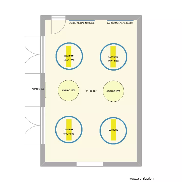 IND - SALLE DE MUSIQUE V. Plan de 1  et 41 m²