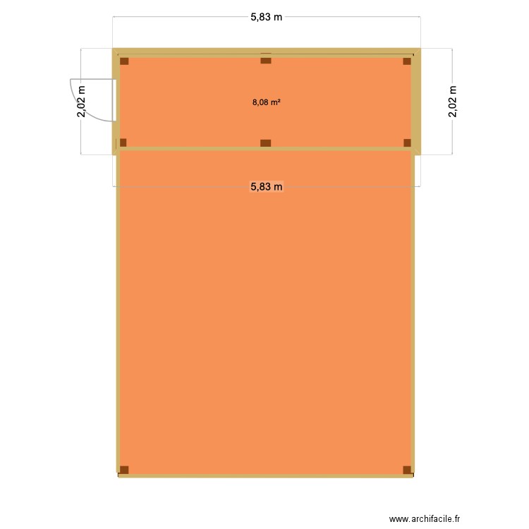 CARPORT. Plan de 1 pièce et 8 m2