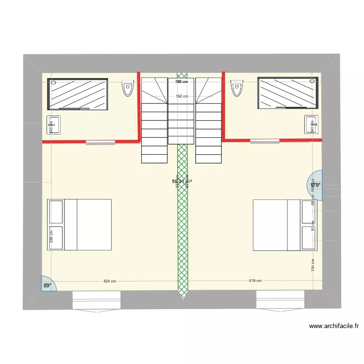 Plan &eacute;tage bois. Plan de 