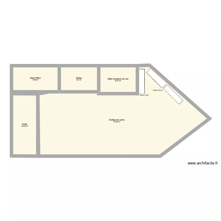 Optic 2000. Plan de 5  et 106 m²