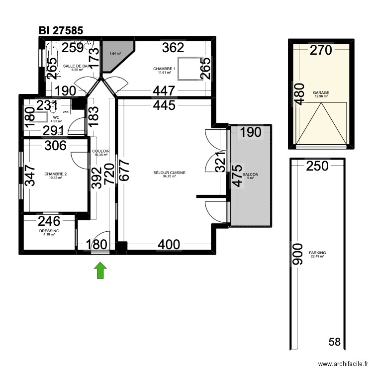BI 27585. Plan de 14 pièces et 130 m2