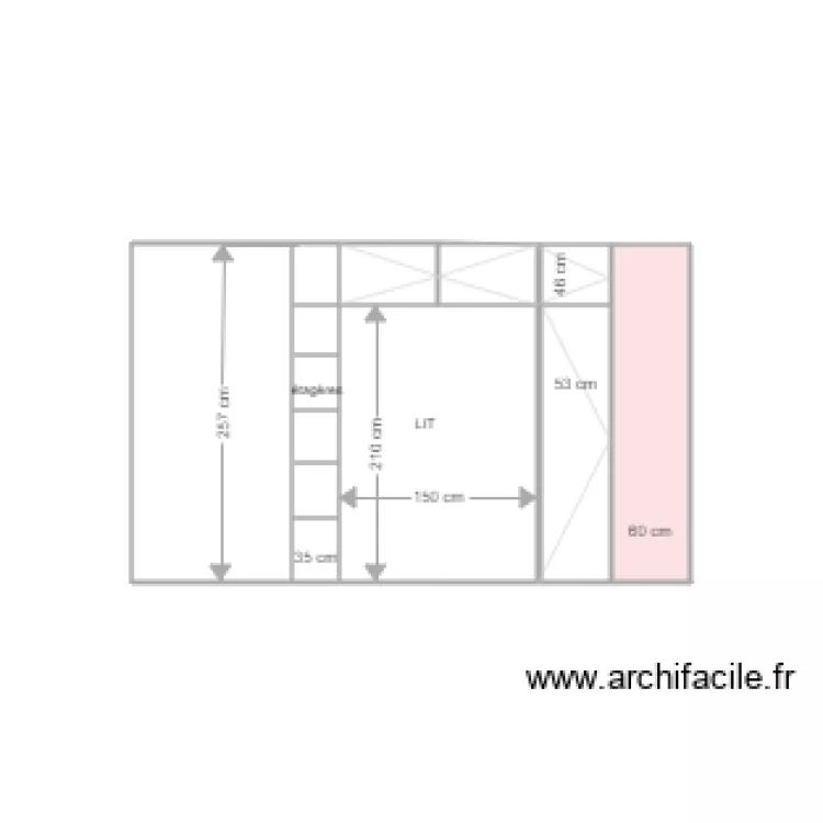 placard lit niogret ext&eacute;rieur. Plan de 