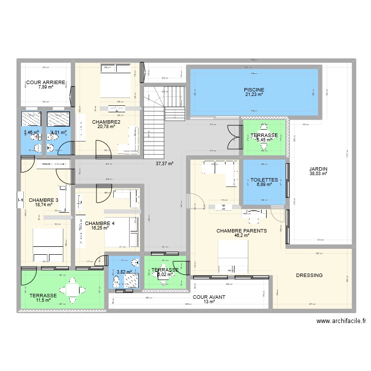 sendou 2023 etage. Plan de 0 pièce et 0 m2