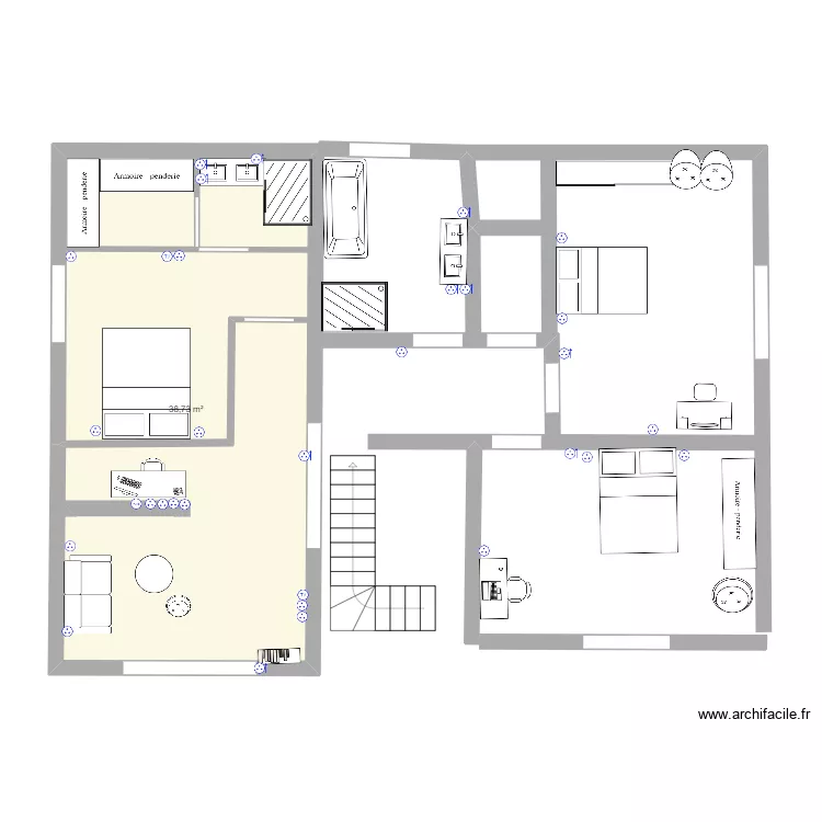 plan etage maison. Plan de 