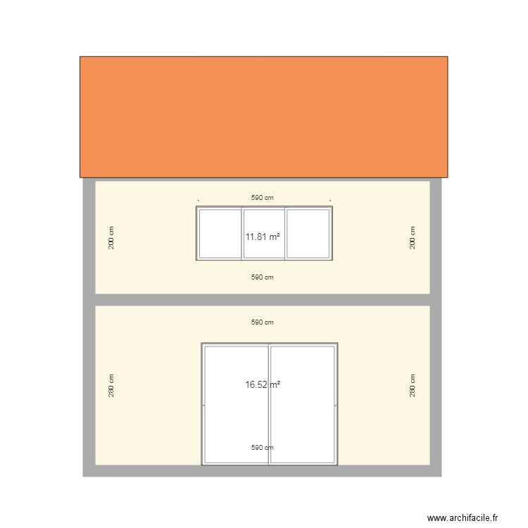 FACADE ETAGE CÔTE JARDIN. Plan de 0 pièce et 0 m2