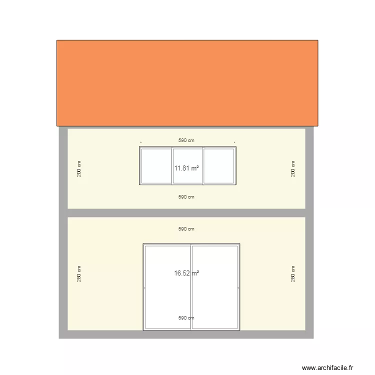 FACADE ETAGE C&Ocirc;TE JARDIN. Plan de 