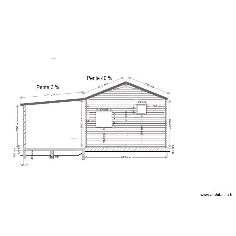PLAN COUPE FACADE DROITE FINI. Plan de 