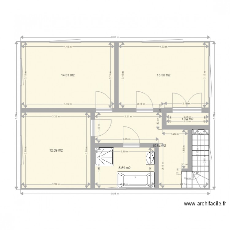 2e etage 24x30 v2. Plan de 0 pièce et 0 m2