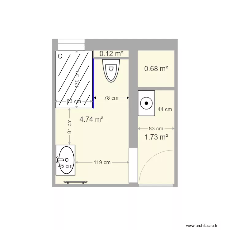 salle de bain simon. Plan de 