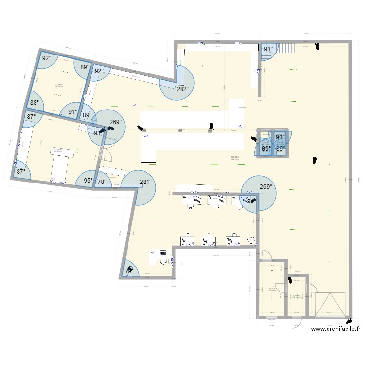 été 54. Plan de 7 pièces et 452 m2