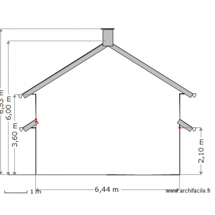 Facade Sud  Ouest 50e. Plan de 0 pièce et 0 m2