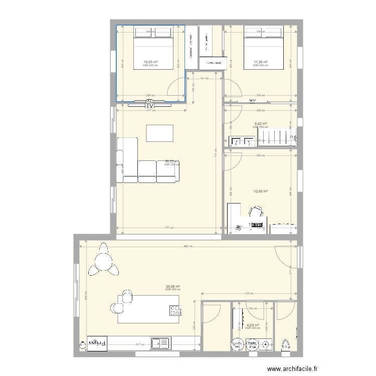 coult suite parentale ok 2+. Plan de 10 pièces et 123 m2