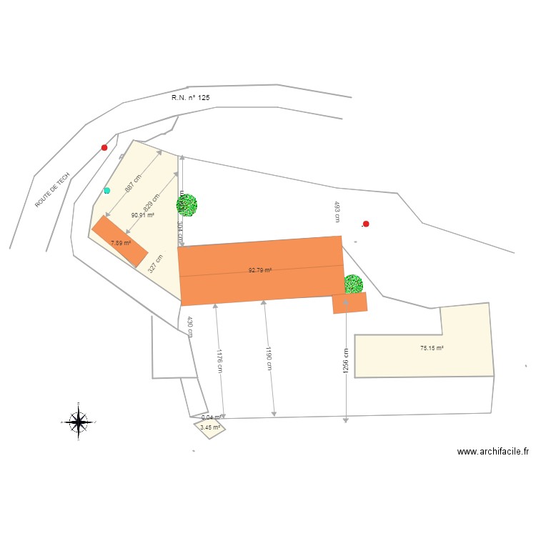 MAISON GOUAUX PLAN DE MASSE 01. Plan de 0 pièce et 0 m2