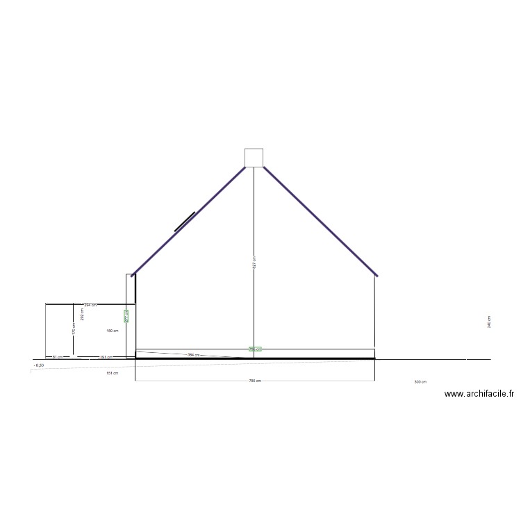 Pignon Ouest DP existant 2. Plan de 0 pièce et 0 m2