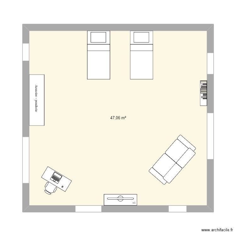 chambre. Plan de 0 pièce et 0 m2