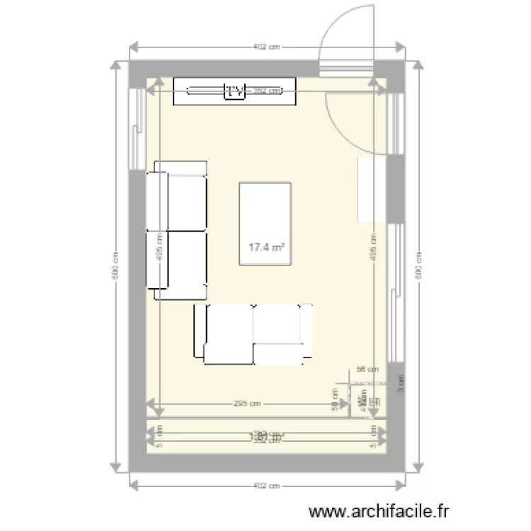 salon meuble. Plan de 