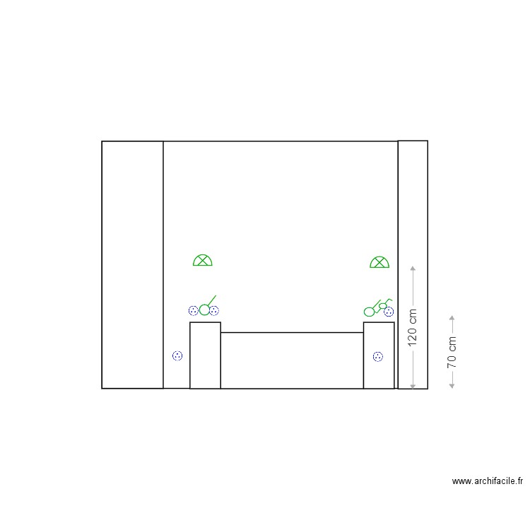 Implantation tete de lit CH2. Plan de 0 pièce et 0 m2