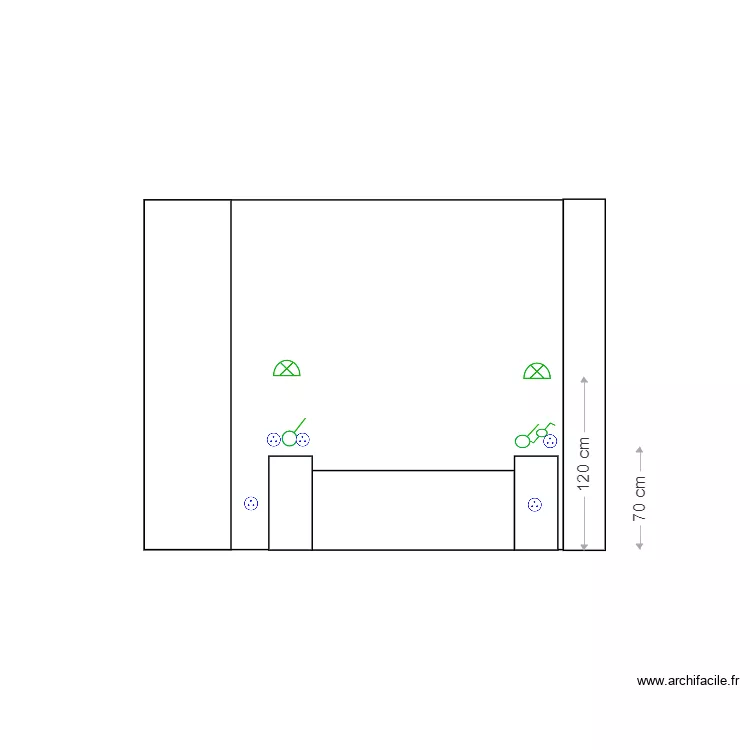 Implantation tete de lit CH2. Plan de 