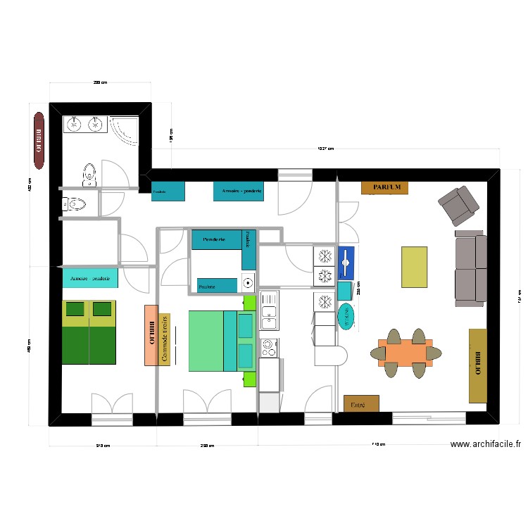 MEZE AVEC MEUBLES. Plan de 7 pièces et 87 m2