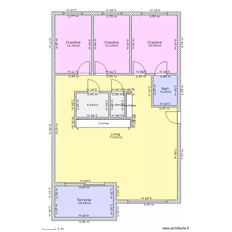 Appartement 3 chambres - Volume. Plan de Appartement 3 chambres - Volume. Plan de