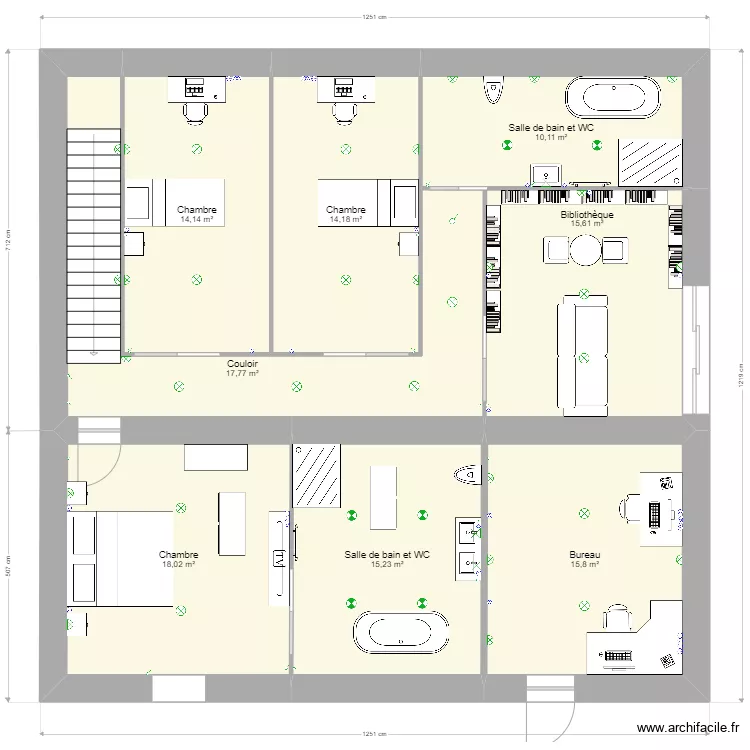 Maison étage. Plan de Maison étage. Plan de