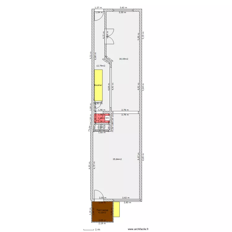 Rez-de-chauss&eacute;e projet. Plan de 
