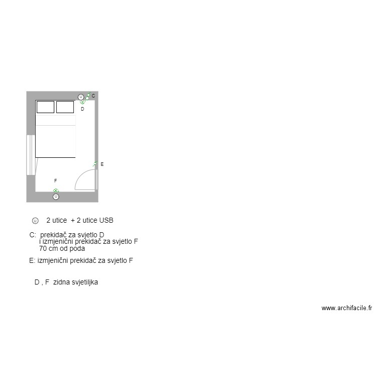 Sjever-Zapad-e-1. Plan de 1 pièce et 7 m2