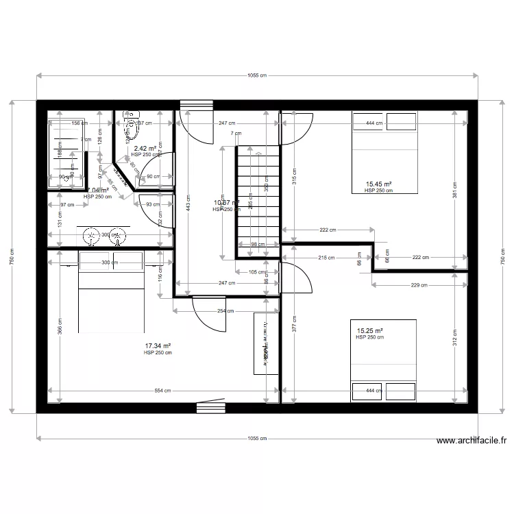 gite piscine &eacute;tage. Plan de 