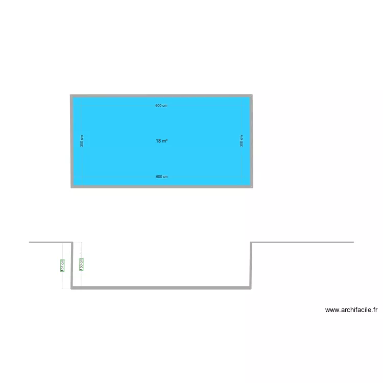 Plan en coupe piscine. Plan de 